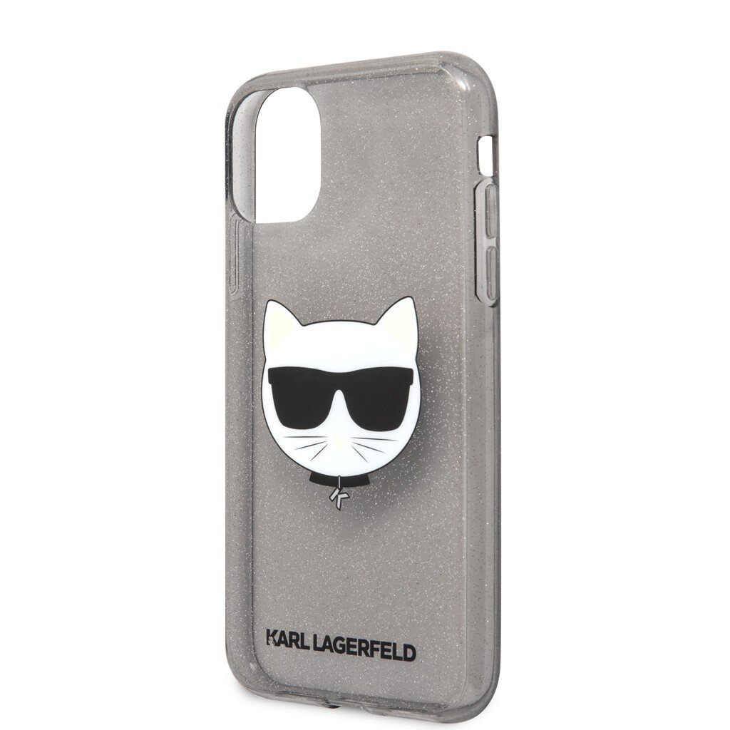 Husa Karl Lagerfeld Choupette Glitter pentru iPhone 11 Negru thumb