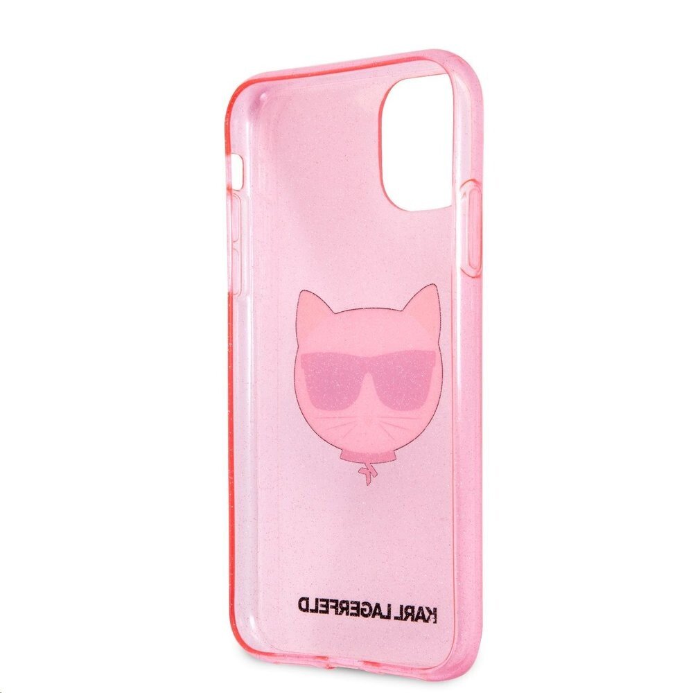Husa Karl Lagerfeld Choupette Glitter pentru iPhone 11 Roz thumb