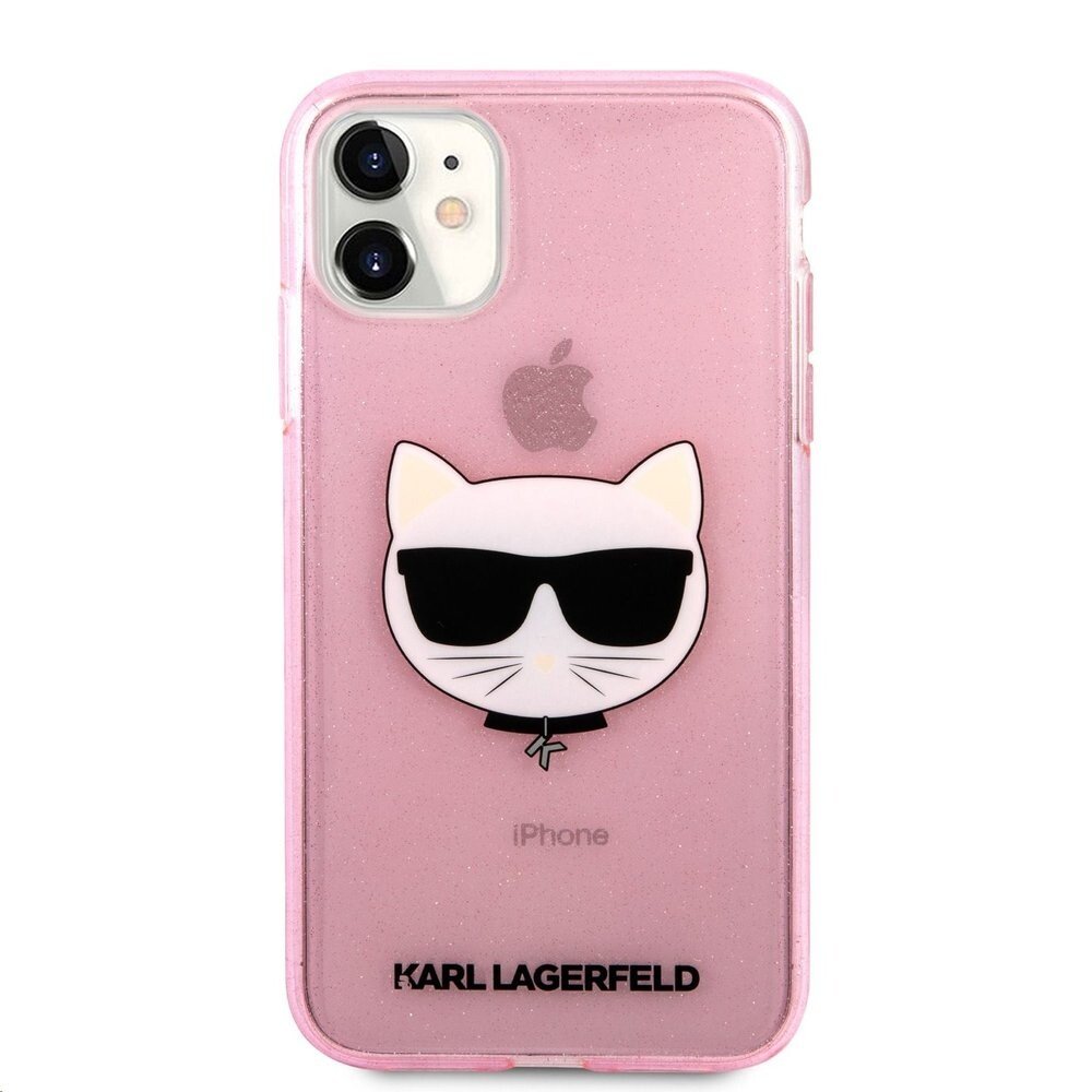 Husa Karl Lagerfeld Choupette Glitter pentru iPhone 11 Roz thumb
