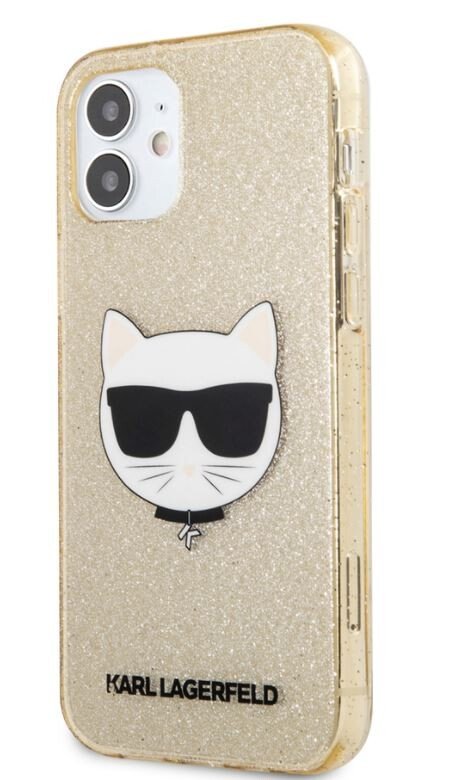 Husa Karl Lagerfeld Choupette Glitter pentru iPhone 12 mini Auriu thumb