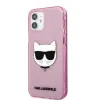 Husa Karl Lagerfeld Choupette Glitter pentru iPhone 12 mini Roz