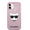 Husa Karl Lagerfeld Choupette Glitter pentru iPhone 12 mini Roz