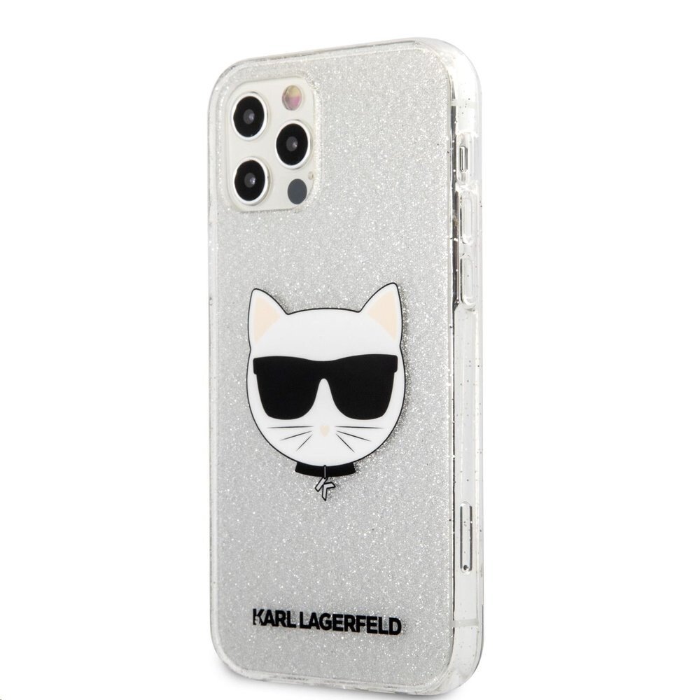 Husa Karl Lagerfeld Choupette Glitter pentru iPhone 12 Pro Max Argintiu thumb