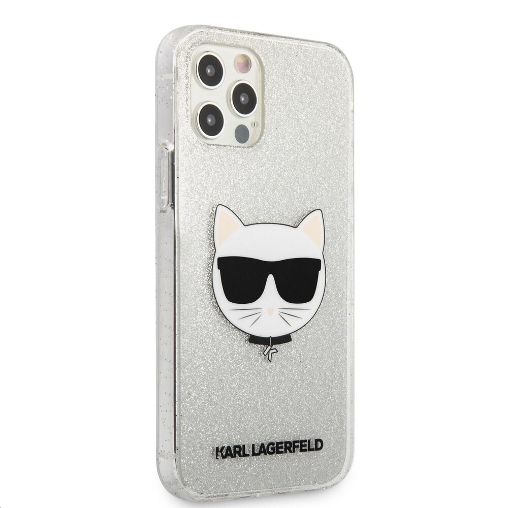 Husa Karl Lagerfeld Choupette Glitter pentru iPhone 12 Pro Max Argintiu thumb