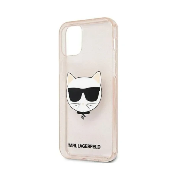 Husa Karl Lagerfeld Choupette Glitter pentru iPhone 12 Pro Max Auriu