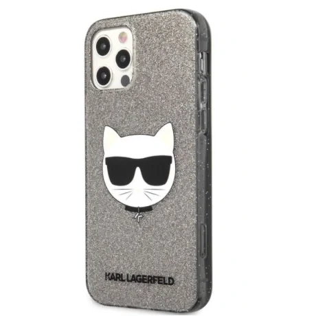 Husa Karl Lagerfeld Choupette Glitter pentru iPhone 12 Pro Max Negru