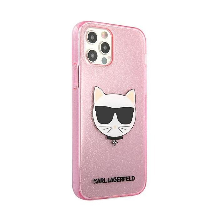 Husa Karl Lagerfeld Choupette Glitter pentru iPhone 12 Pro Max Roz thumb