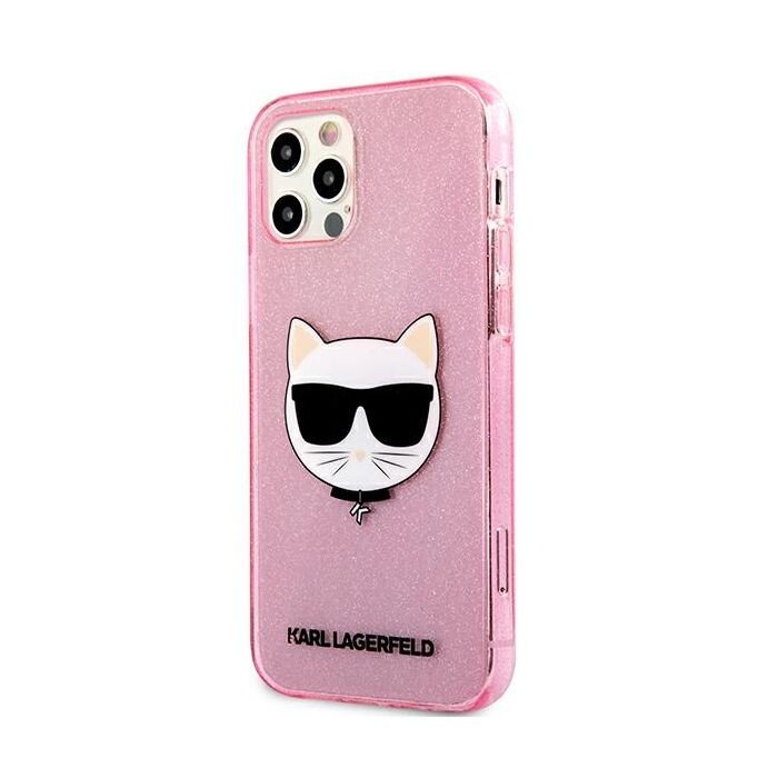 Husa Karl Lagerfeld Choupette Glitter pentru iPhone 12 Pro Max Roz thumb