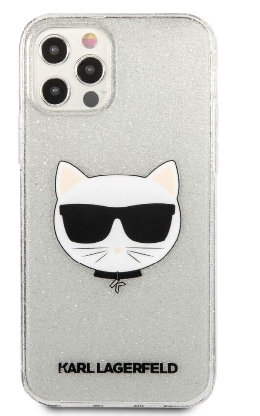 Husa Karl Lagerfeld Choupette Glitter pentru iPhone 12/iPhone 12 Pro Argintiu thumb