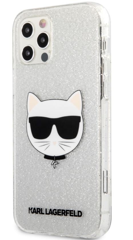 Husa Karl Lagerfeld Choupette Glitter pentru iPhone 12/iPhone 12 Pro Argintiu thumb