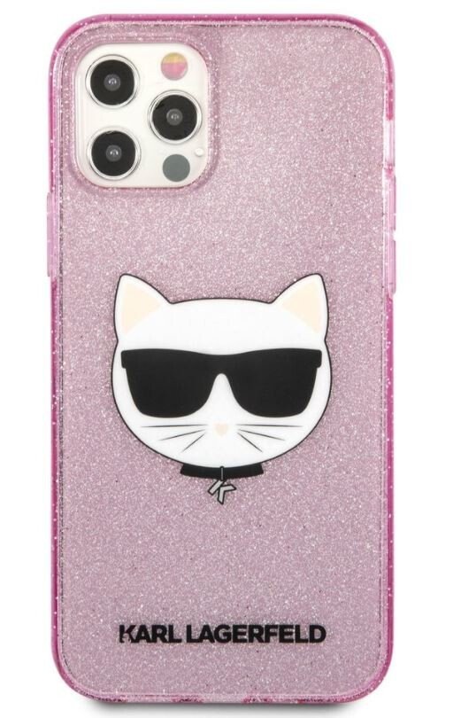 Husa Karl Lagerfeld Choupette Glitter pentru iPhone 12/iPhone 12 Pro Roz thumb