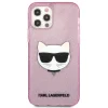 Husa Karl Lagerfeld Choupette Glitter pentru iPhone 12/iPhone 12 Pro Roz