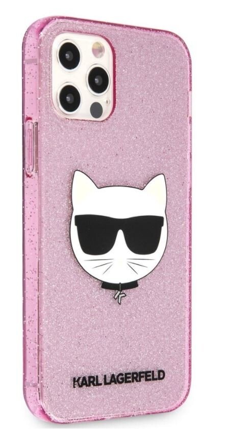 Husa Karl Lagerfeld Choupette Glitter pentru iPhone 12/iPhone 12 Pro Roz thumb