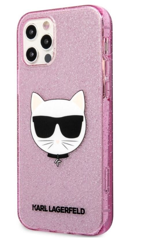 Husa Karl Lagerfeld Choupette Glitter pentru iPhone 12/iPhone 12 Pro Roz thumb