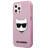 Husa Karl Lagerfeld Choupette Glitter pentru iPhone 12/iPhone 12 Pro Roz