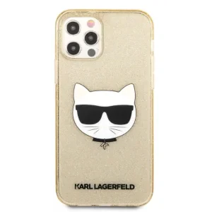 Husa Karl Lagerfeld Choupette Glitter pentru iPhone 12/iPhone 12 Pro Auriu