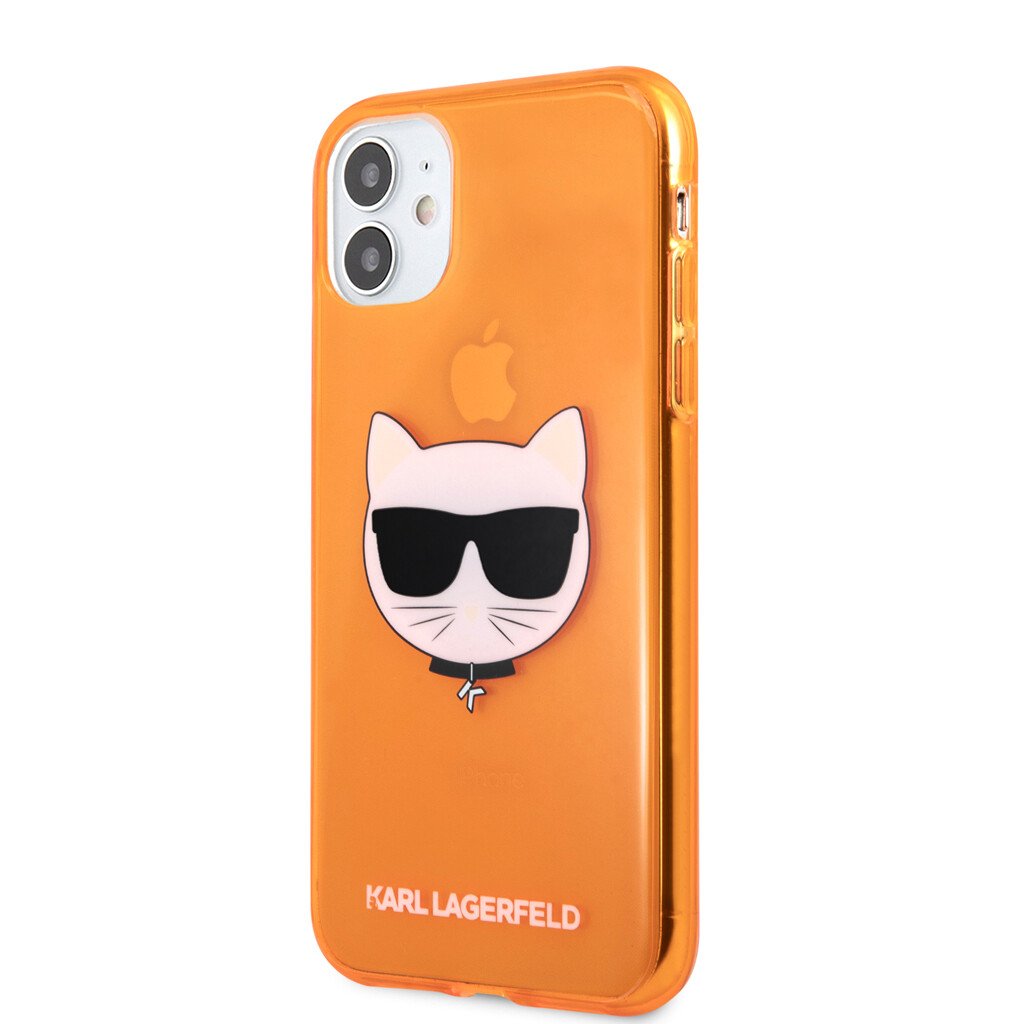Husa Karl Lagerfeld Choupette Head pentru iPhone 11 Portocaliu thumb