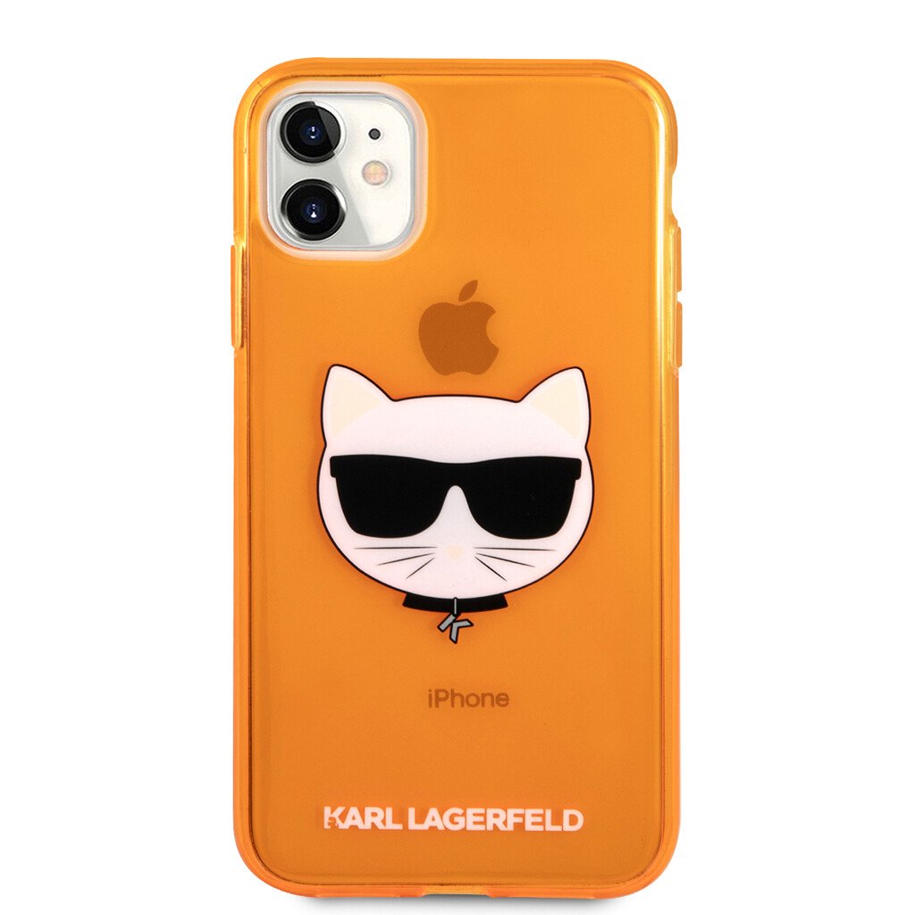 Husa Karl Lagerfeld Choupette Head pentru iPhone 11 Portocaliu thumb