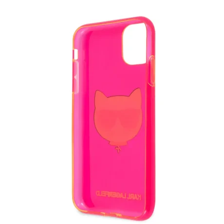 Husa Karl Lagerfeld Choupette Head pentru iPhone 11 Roz