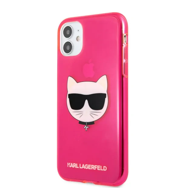 Husa Karl Lagerfeld Choupette Head pentru iPhone 11 Roz