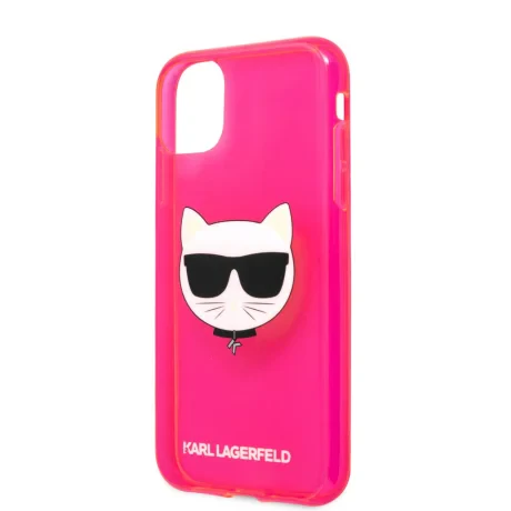 Husa Karl Lagerfeld Choupette Head pentru iPhone 11 Roz