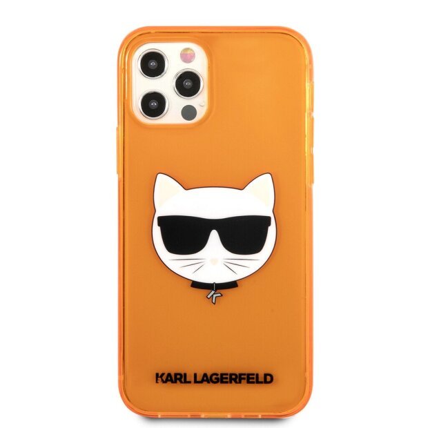 Husa Karl Lagerfeld Choupette Head pentru iPhone 12/iPhone 12 Pro Portocaliu