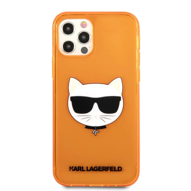 Husa Karl Lagerfeld Choupette Head pentru iPhone 12/iPhone 12 Pro Portocaliu