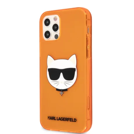 Husa Karl Lagerfeld Choupette Head pentru iPhone 12/iPhone 12 Pro Portocaliu
