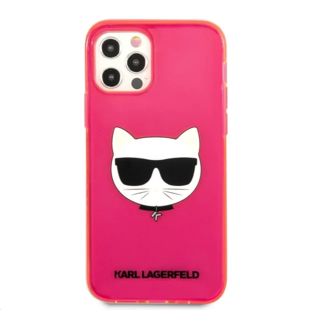 Husa Karl Lagerfeld Choupette Head pentru iPhone 12/iPhone 12 Pro Roz