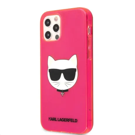 Husa Karl Lagerfeld Choupette Head pentru iPhone 12/iPhone 12 Pro Roz