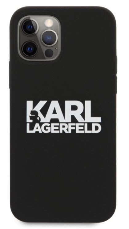 Husa Karl Lagerfeld Stack White Logo pentru iPhone 12 mini Negru thumb