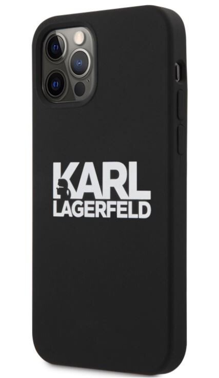 Husa Karl Lagerfeld Stack White Logo pentru iPhone 12 mini Negru thumb