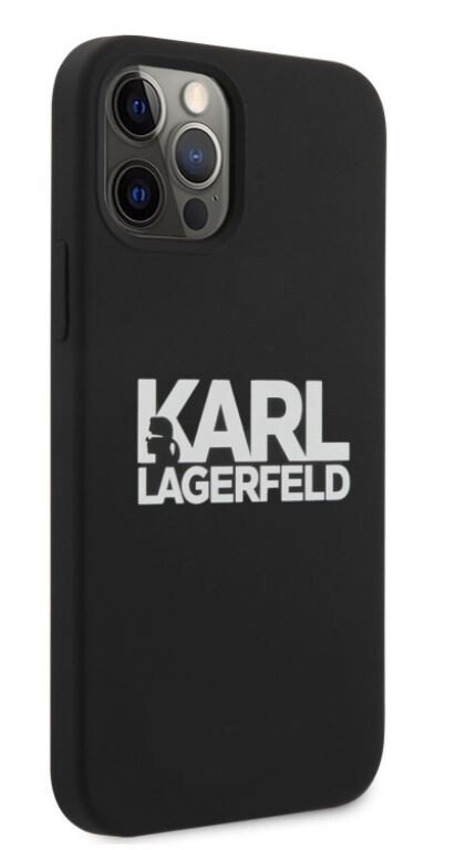 Husa Karl Lagerfeld Stack White Logo pentru iPhone 12 mini Negru thumb