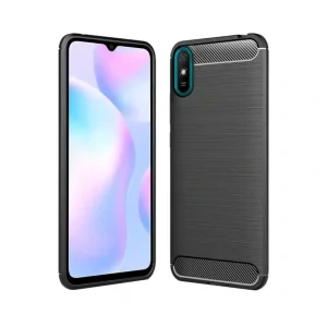Husa Cover Silicon Carbon pentru Xiaomi Redmi 9A/9AT/9i Negru