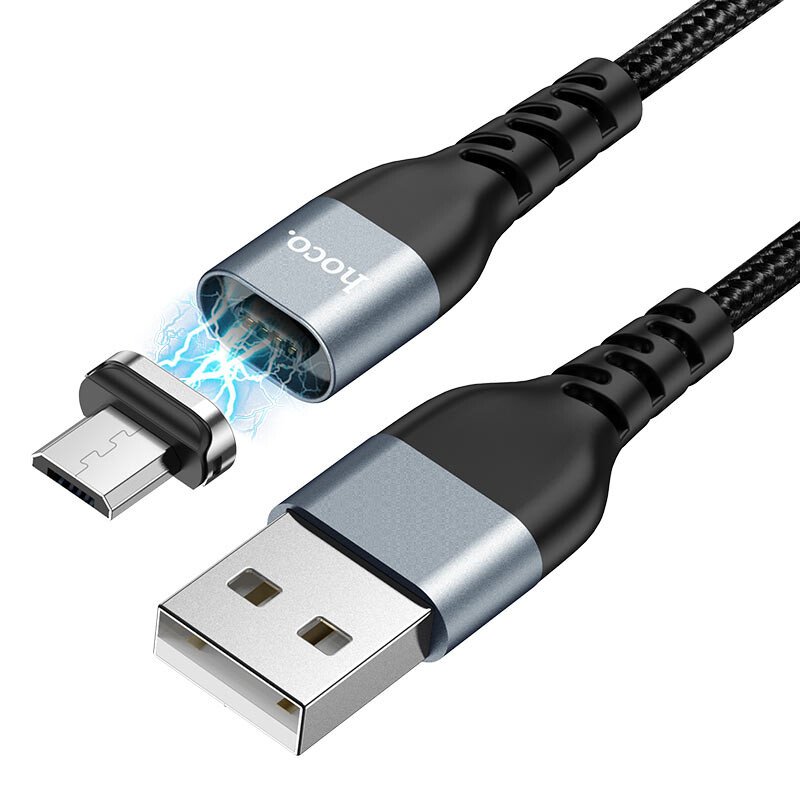 Cablu Date Hoco U96 USB to MicroUSB Magnetic 1.2m Negru thumb