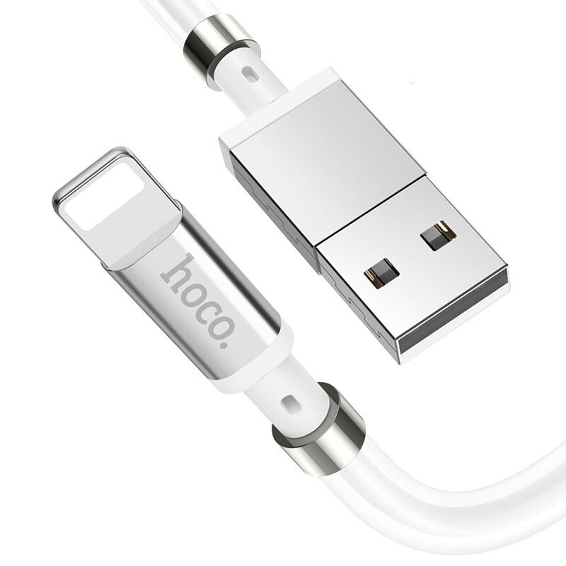 Cablu Date Hoco U91 USB to Lightning Magnetic 1.2m Alb thumb
