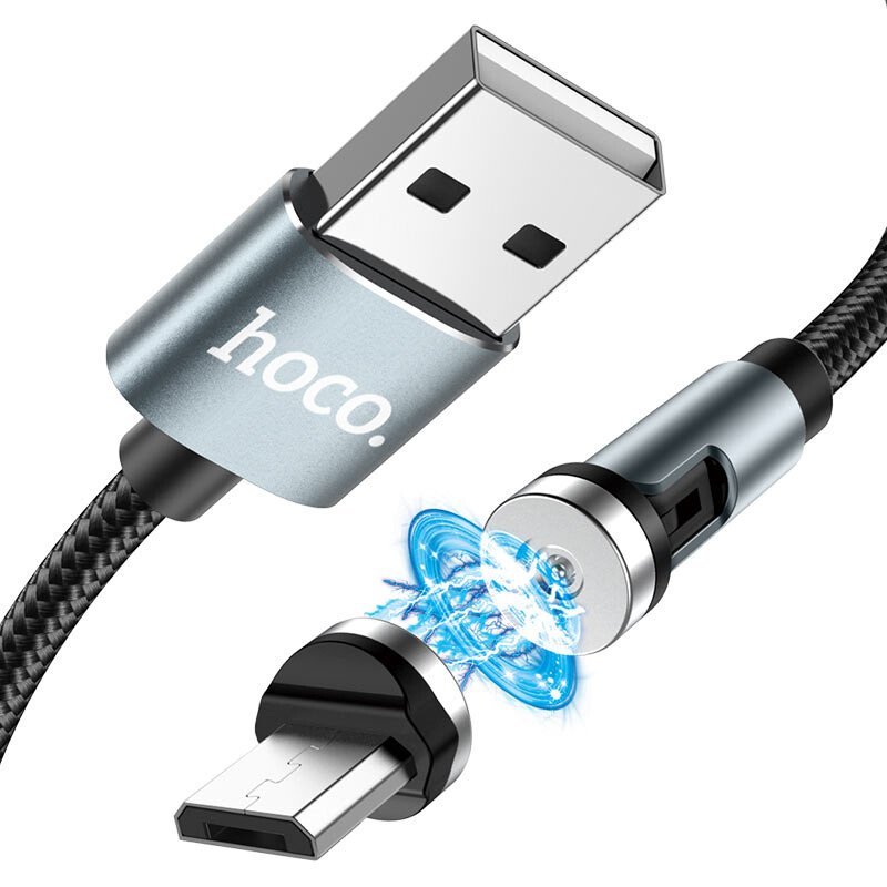 Cablu Date Hoco U94 USB to MicroUSB Magnetic 1.2m Negru thumb