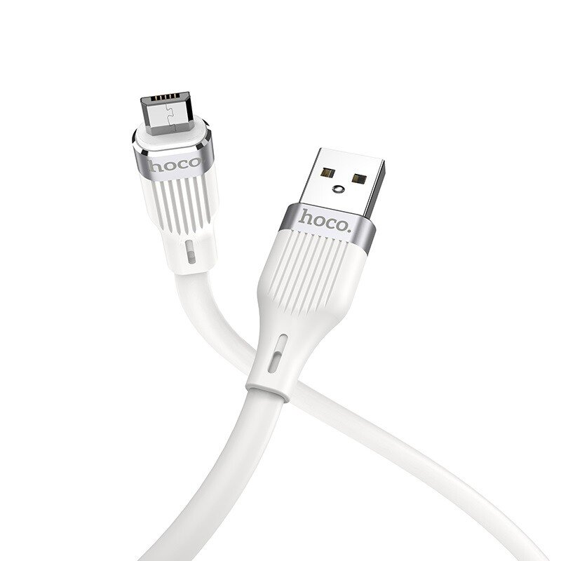 Cablu Date Hoco U72 USB to MicroUSB 1.2m Alb thumb