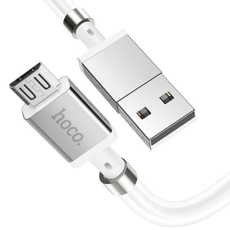 Cablu Date Hoco U91 USB to MicroUSB Magnetic 1.2m Alb thumb