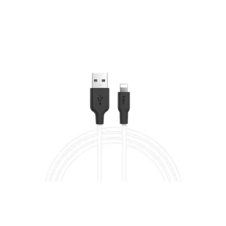 CABLU HOCO X21 LIGHTNING NEGRU+ALB 2M