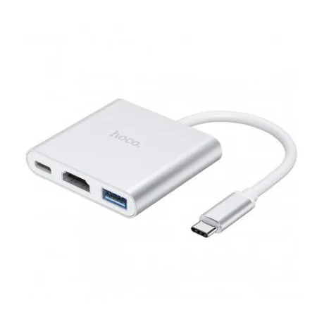 Hub Hoco HB14 Easy Connect Type C USB3.0+HDMI+PD Gri