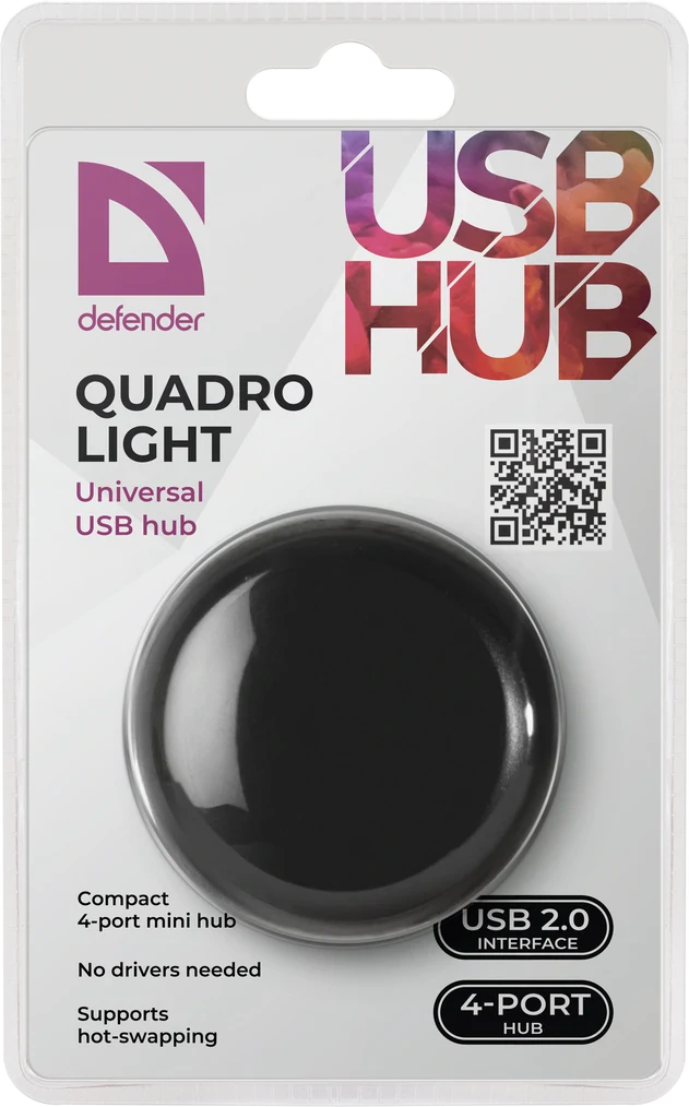 Hub Defender Quatro Light 4xUSB 2.0 Negru thumb