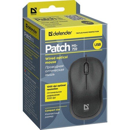 Mouse Optic Defender Match MS-759 cu Fir Negru thumb