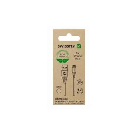 Cablu Date Swissten Arcade USB to Lightning 1.2 Alb (Ambalaj Eco)