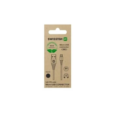 Cablu Date Swissten Arcade USB to Micro USB 1.2m Negru(Ambalaj Eco)