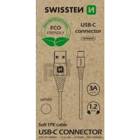 Cablu Date Swissten Arcade USB to Type-C 1.2 Alb (Ambalaj Eco)
