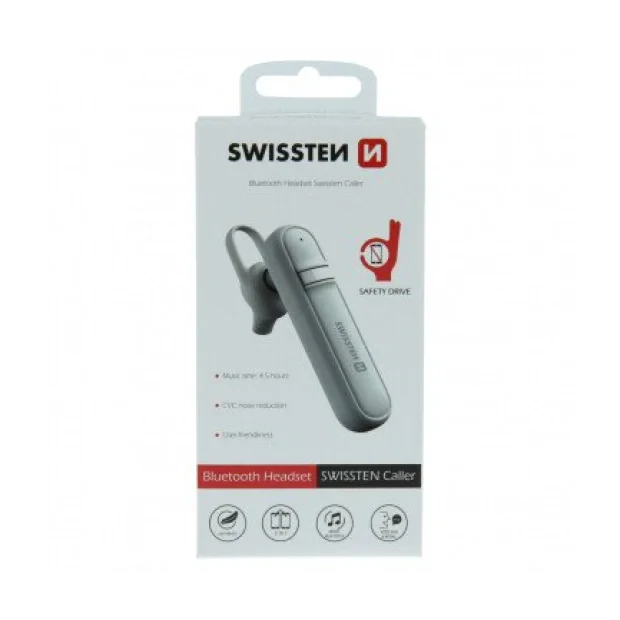 Casca Bluetooth Swissten Caller BT 5.0 Alb