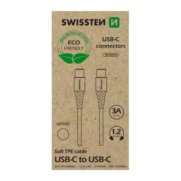 Cablu Date Swissten Type-C to Type-C Alb (Ambalaj Eco)
