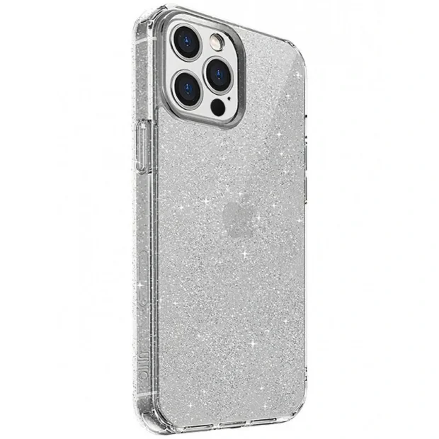 Husa Cover TPU Uniq LifePro Tinsel Glitter pentru iPhone 12 Pro Max Transparent