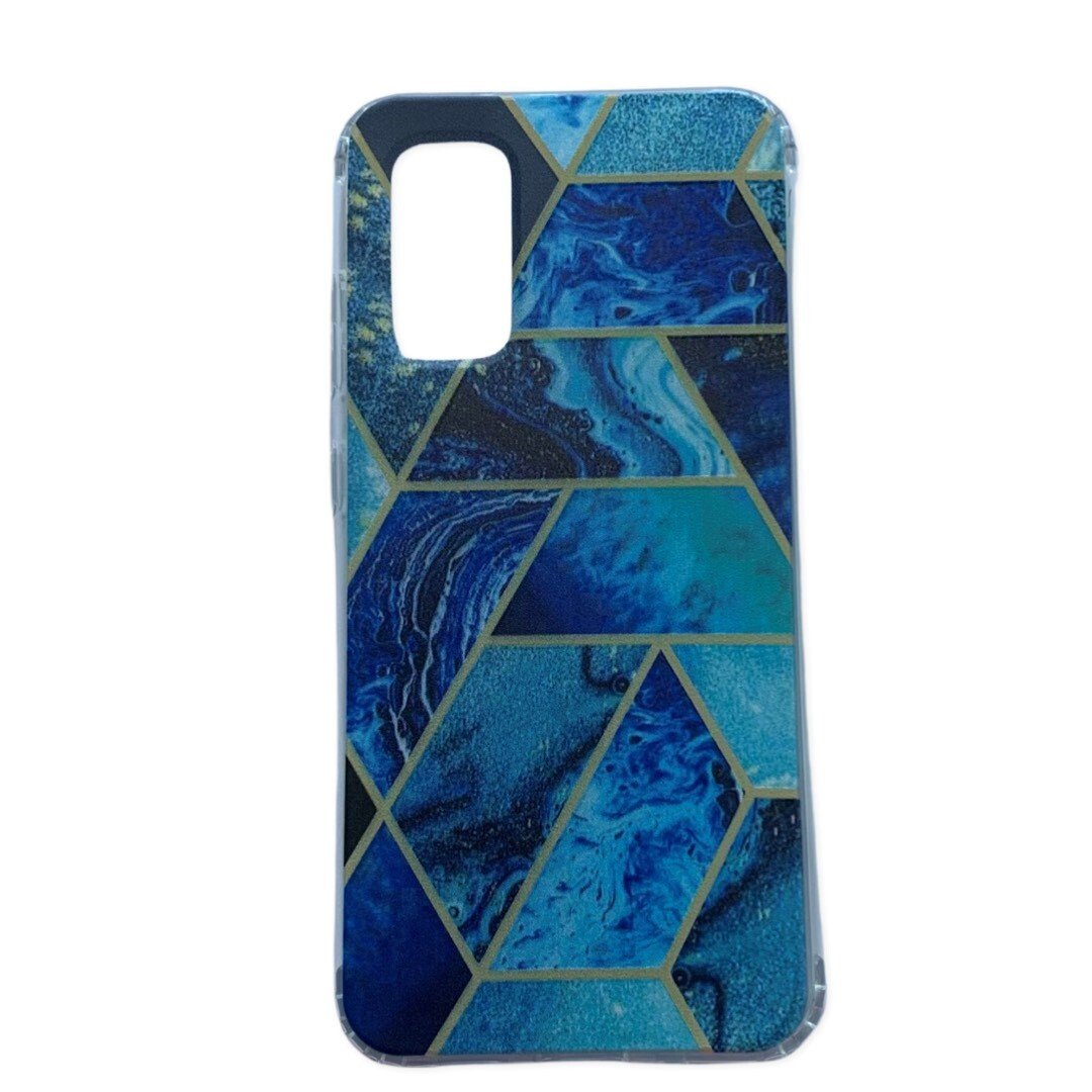 Husa Cover Silicon Geometric pentru Samsung Galaxy S20 Albastru thumb